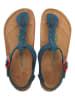 Comfortfusse Leren teensandalen blauw/rood