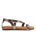 Comfortfusse Leren sandalen zilverkleurig