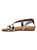 Comfortfusse Leder-Sandalen in Silber
