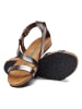 Comfortfusse Leder-Sandalen in Silber