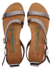 Comfortfusse Leder-Sandalen in Silber