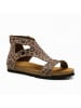 Comfortfusse Leder-Sandalen "Vera" in Hellbraun/ Schwarz