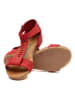 Comfortfusse Leder-Sandalen in Rot