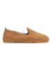 Comfortfusse Leder-Slipper in Hellbraun