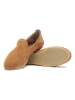 Comfortfusse Leder-Slipper in Hellbraun