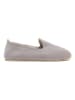 Comfortfusse Leder-Slipper in Grau