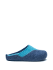 Comfortfusse Wollen pantoffels lichtblauw/donkerblauw