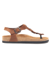 Comfortfusse Leren teensandalen bruin