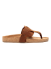 Comfortfusse Leren teenslippers bruin