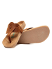 Comfortfusse Leren teenslippers bruin