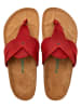 Comfortfusse Leder-Zehentrenner in Rot