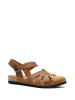 Comfortfusse Leder-Sandalen in Hellbraun