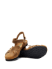 Comfortfusse Leder-Sandalen in Hellbraun
