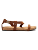 Comfortfusse Leder-Sandalen in Hellbraun