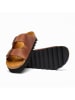 Comfortfusse Leren slippers "Troy" lichtbruin