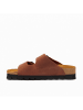 Comfortfusse Leren slippers "Troy" lichtbruin