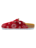 Comfortfusse Leder-Clogs "Folk Capri" in Rot