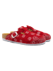 Comfortfusse Leder-Clogs "Folk Capri" in Rot
