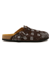 Comfortfusse Leder-Clogs "Folk Capri" in Braun