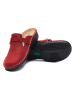 Comfortfusse Leder-Clogs in Rot
