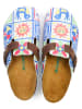 Comfortfusse Leder-Clogs in Bunt