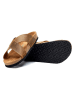 Comfortfusse Leren slippers lichtbruin
