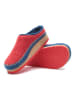 Comfortfusse Wollen pantoffels rood/blauw