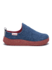 Comfortfusse Wollen pantoffels blauw/rood