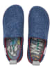 Comfortfusse Woll-Hausschuhe in Blau/ Rot