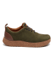 Comfortfusse Leder-Sneakers in Khaki