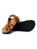 Comfortfusse Leren teenslippers lichtbruin