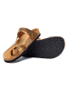 Comfortfusse Leren teenslippers lichtbruin
