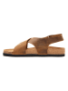 Comfortfusse Leder-Sandalen in Hellbraun