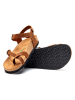Comfortfusse Leder-Zehensandalen in Hellbraun