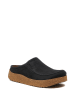 Comfortfusse Leder-Clogs in Schwarz