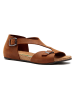 Comfortfusse Leder-Sandalen in Hellbraun