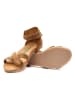 Comfortfusse Leder-Sandalen in Hellbraun