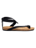 Comfortfusse Leren teensandalen zwart