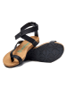 Comfortfusse Leren teensandalen zwart
