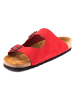 Comfortfusse Leren slippers rood