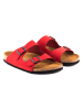 Comfortfusse Leren slippers rood