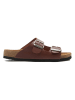 Comfortfusse Leren slippers bruin