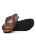 Comfortfusse Leren slippers bruin