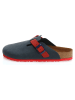 Comfortfusse Leren clogs donkerblauw/rood