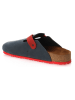 Comfortfusse Leren clogs donkerblauw/rood