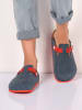 Comfortfusse Leren clogs donkerblauw/rood