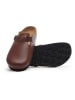 Comfortfusse Leder-Clogs in Braun