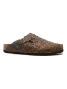 Comfortfusse Leren clogs bruin/zwart