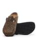 Comfortfusse Leren clogs bruin/zwart