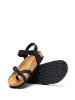 Comfortfusse Leren teensandalen zwart